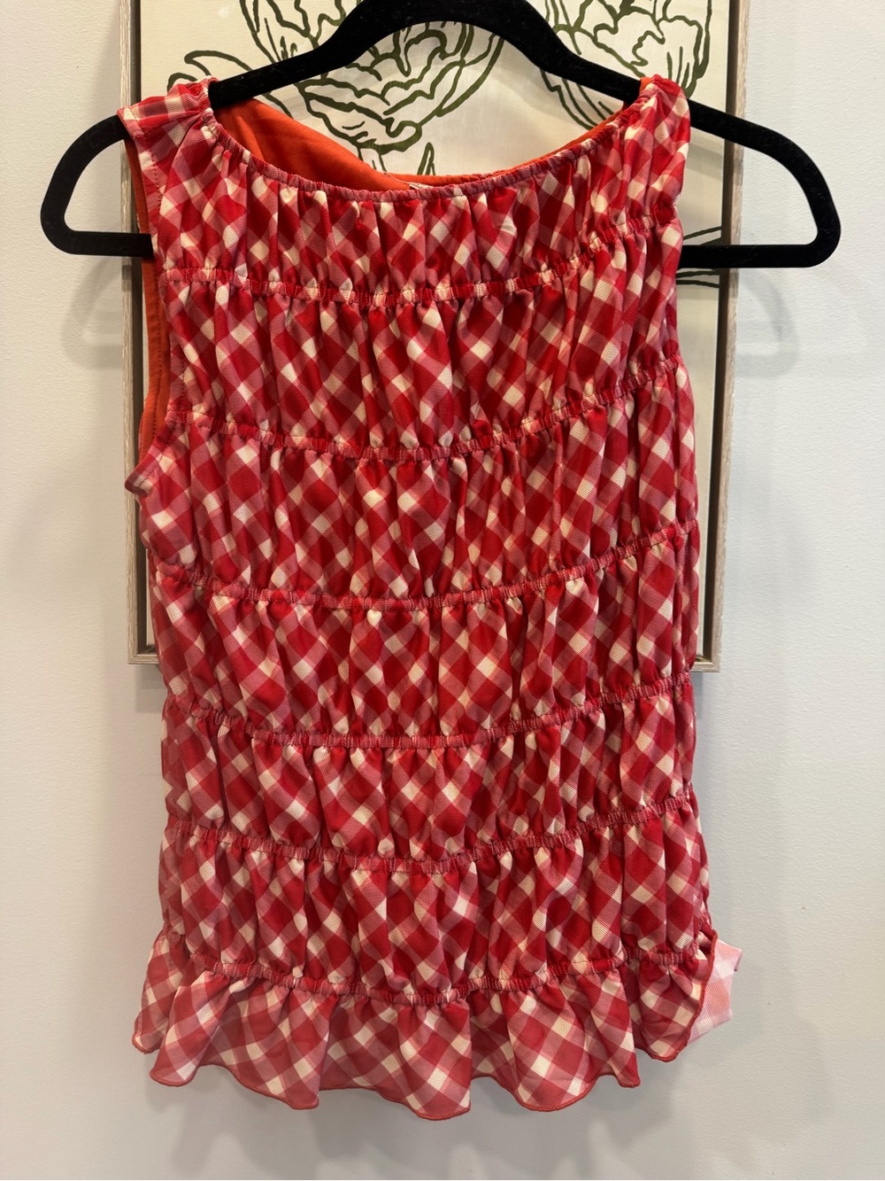 Bailey Rose Red Sleeveless Ruffled Top Women’s Medium ~ WORN ONCE
